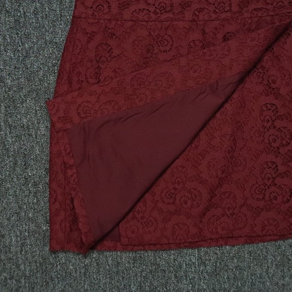 Madewell‎ Skirt Womens 6 Red Lace Lined Asymmetrical Mini - Picture 3 of 10